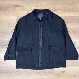 Vintage Eddie Bauer Men's Black Wool Pea Coat